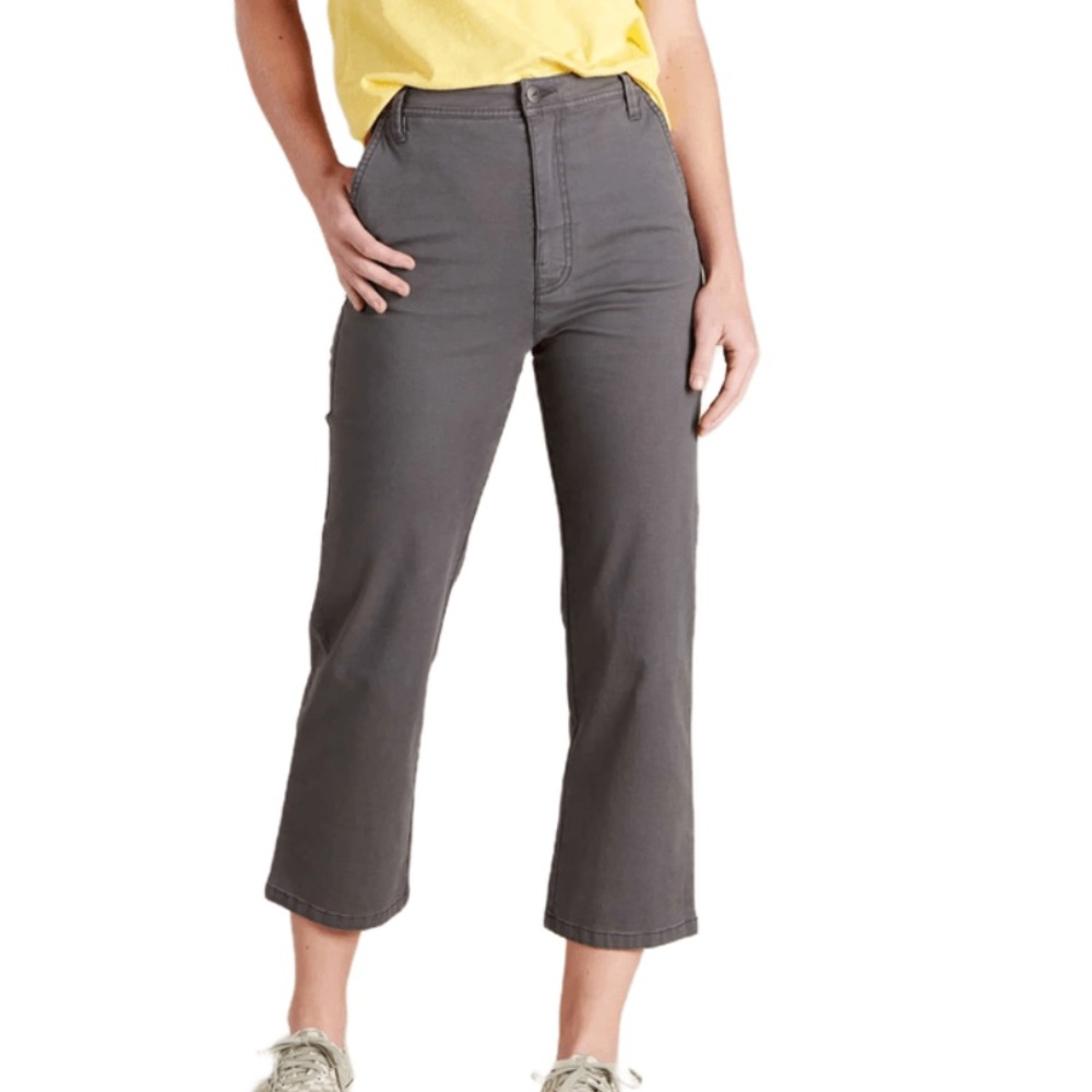 Toad&Co Women's Gray Cropped Wide-Leg Pants